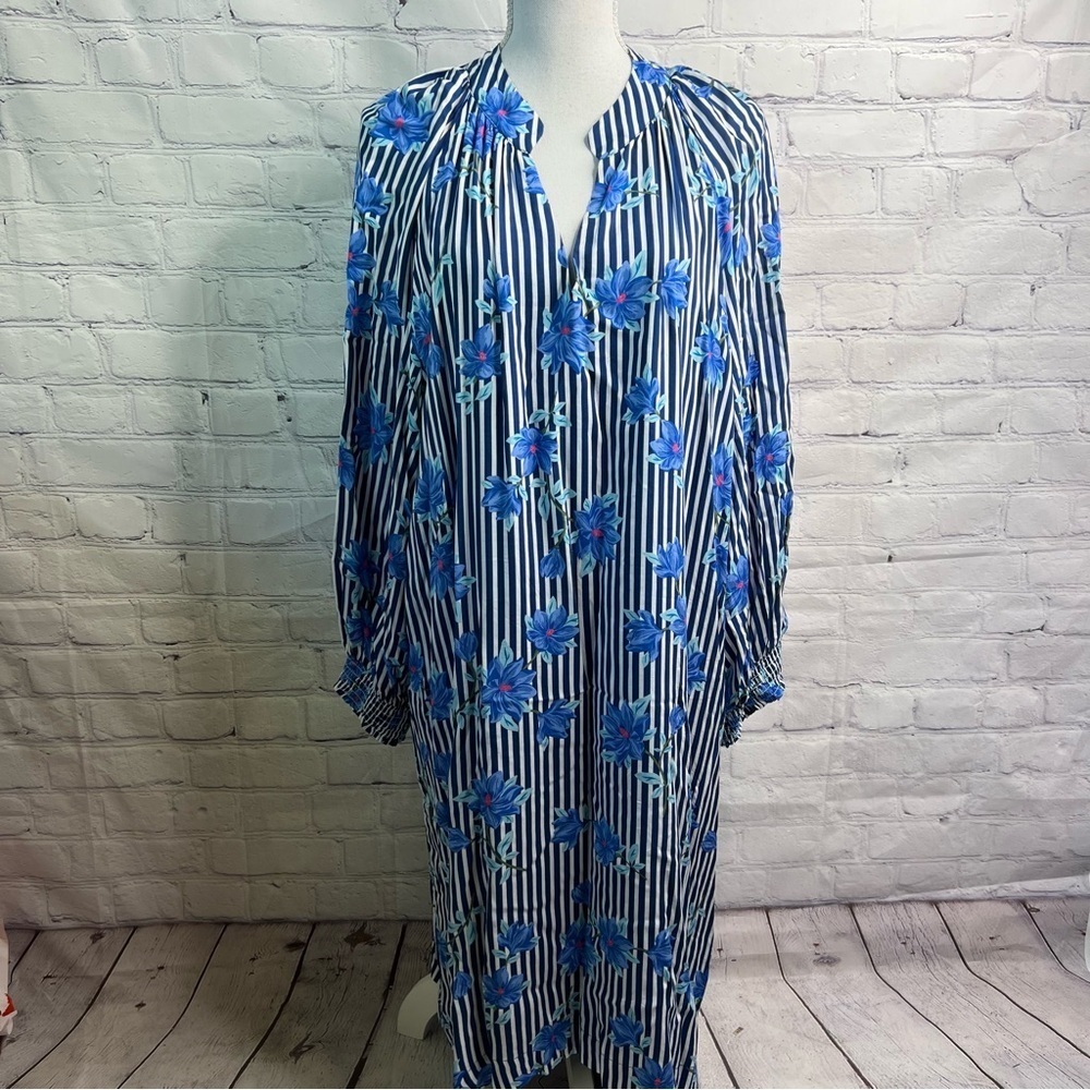 Draper James Floral Striped Shift Dress XXL